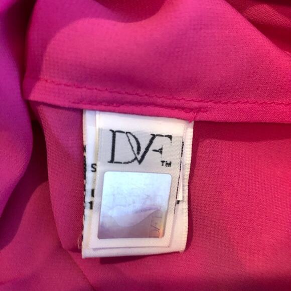 Diane von Furstenberg Emelia orange pink floral batwing silk top Medium NWOT - Picture 8 of 16